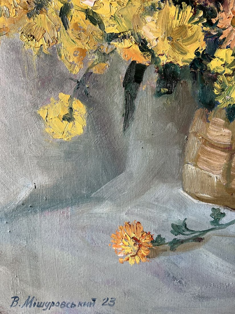Oil painting Chrysanthemums on the table V. Mishurovsky - 3