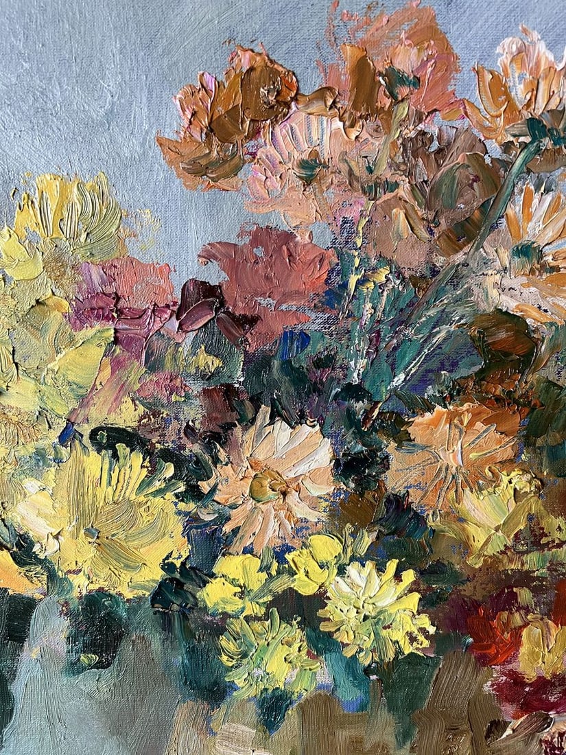 Oil painting Chrysanthemums on the table V. Mishurovsky - 4