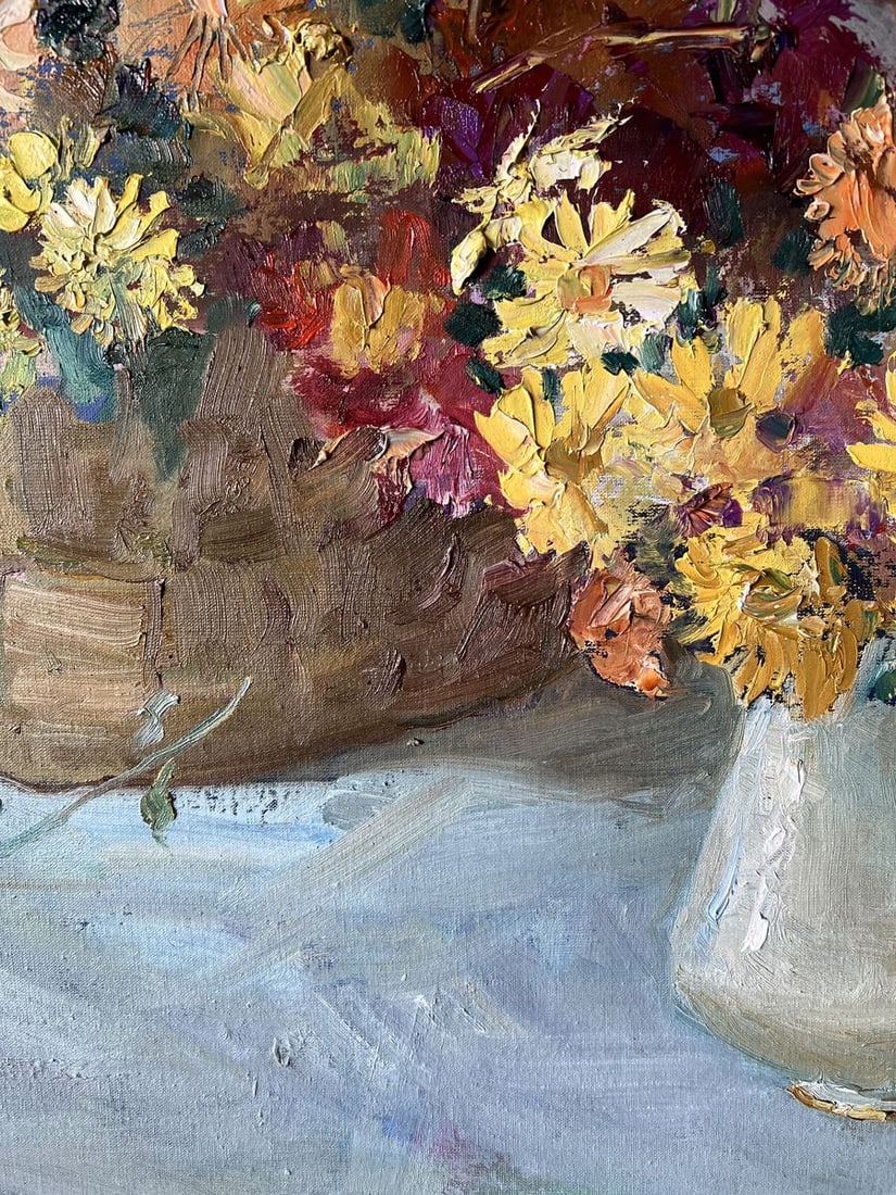 Oil painting Chrysanthemums on the table V. Mishurovsky - 7