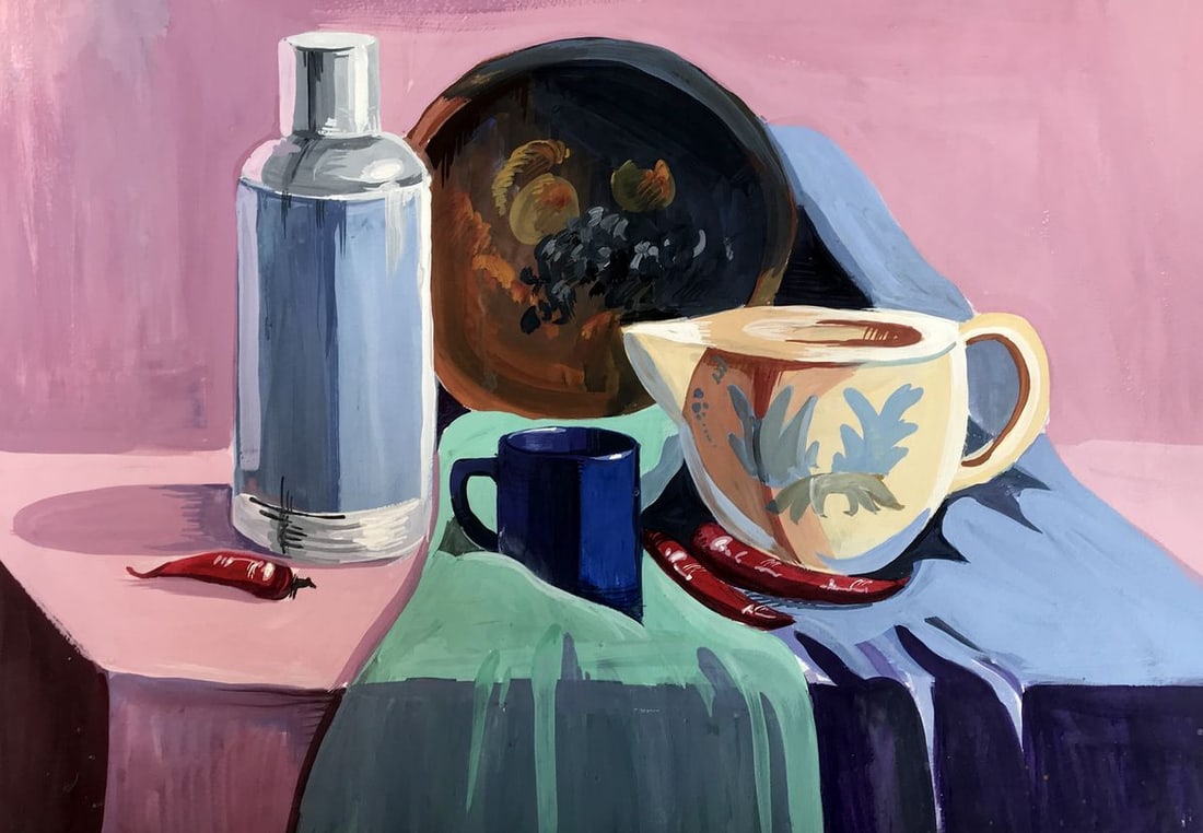 Gouache painting Tea Parties Unknown artist (1 of 11)