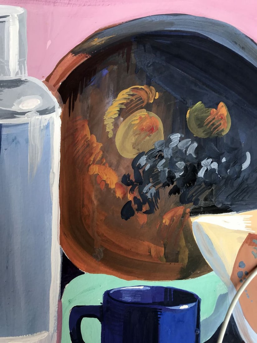 Gouache painting Tea Parties Unknown artist - 6