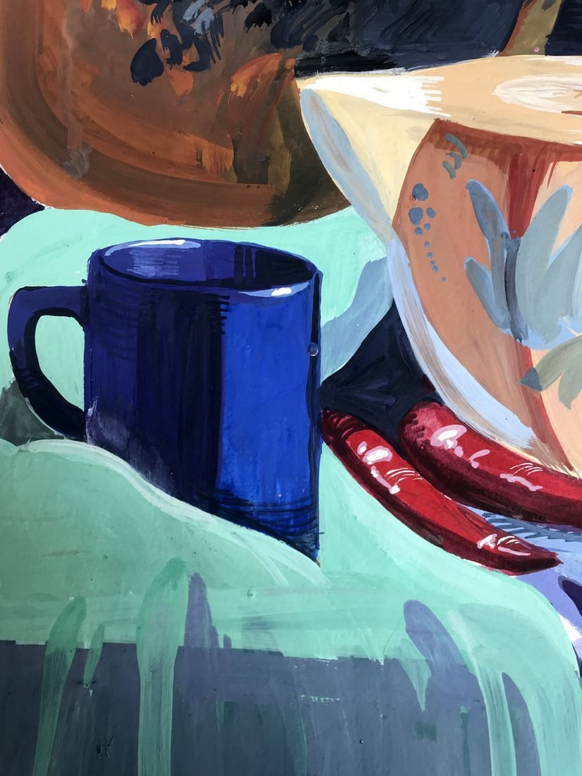 Gouache painting Tea Parties Unknown artist - 7