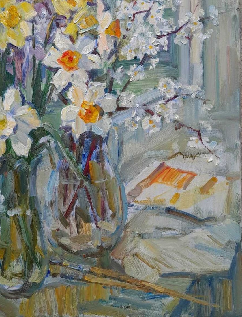 Oil painting daffodils Kovalenko Ivan Mikhailovich - 5