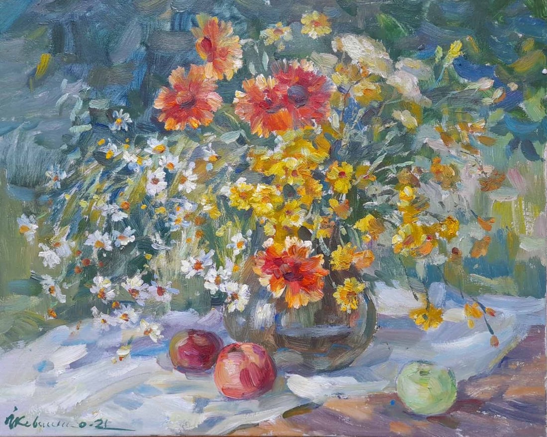 Oil painting spring bouquet Kovalenko Ivan Mikhailovich (1 of 5)