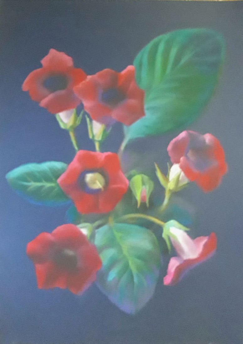 Pastel painting Gloxinia Serdyuk Boris Petrovich: Title: Pastel painting Gloxinia Serdyuk Boris Petrovich Description: NoSERB 328 * TITLE: "Gloxinia" * ARTISTS: Serdyuk Boris Petrovich * SIZE: 70x50 cm/'27.55x19.68 inches' * MEDIUM: pastel, paper *