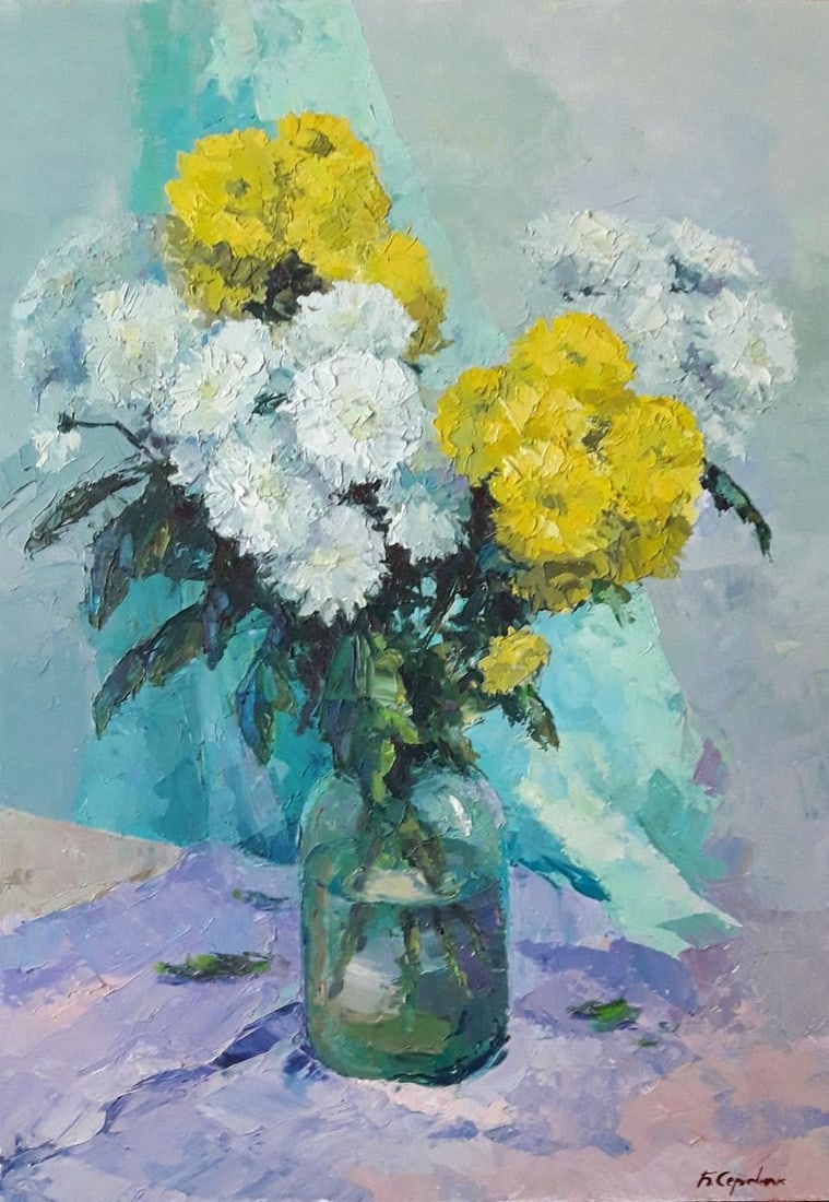 Oil painting Chrysanthemums Serdyuk Boris Petrovich (1 of 5)
