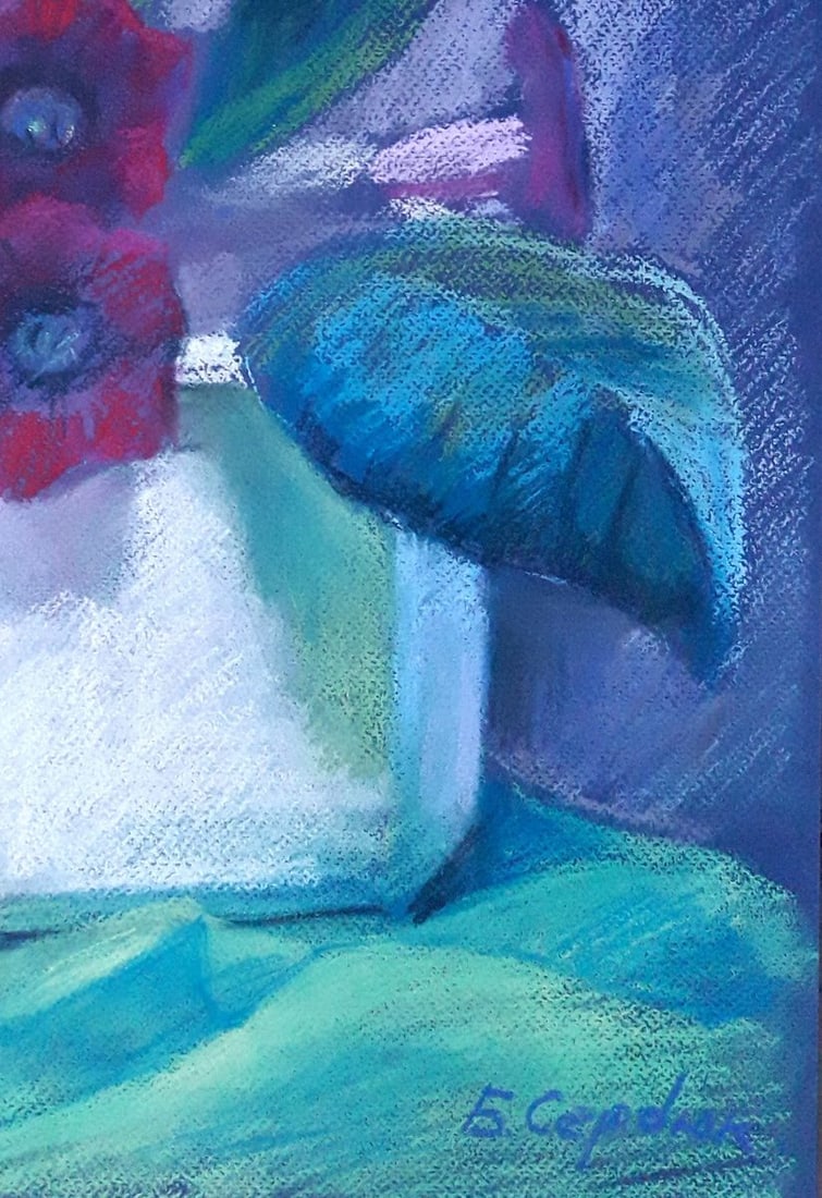 Pastel painting Gloxinia in a pot Serdyuk Boris Petrovich - 5