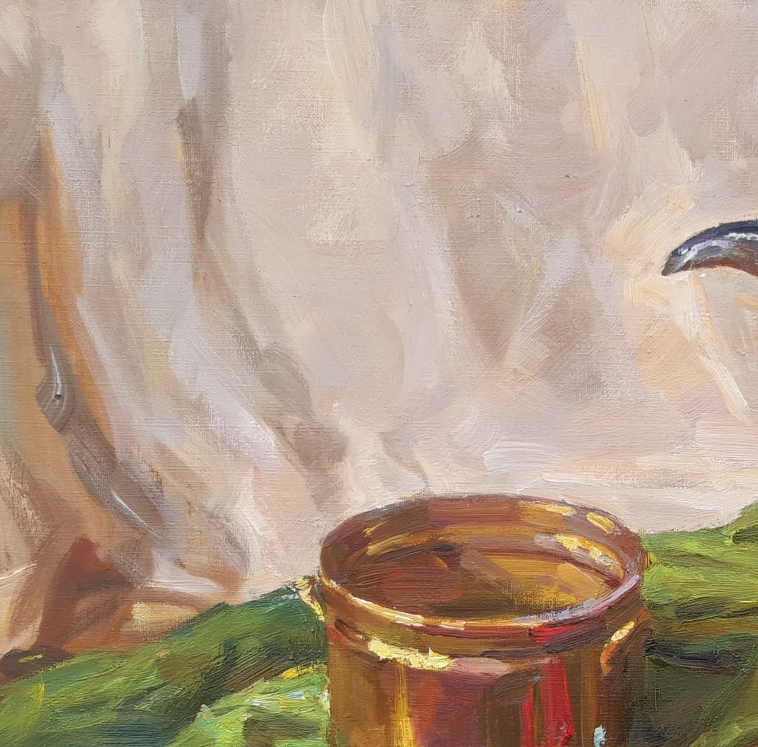 Oli painting Coffee pot and pepper Tepeta Miacheslav - 6