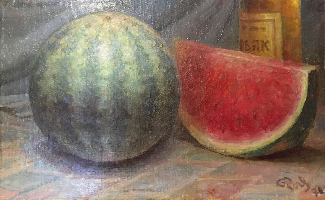 Oil painting Watermelon original picture painter (1 of 10)