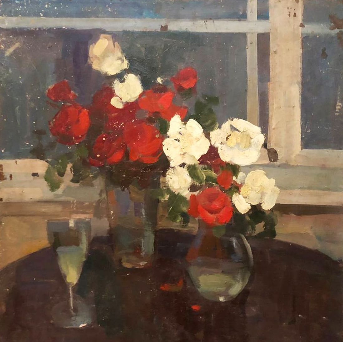 Oil painting Roses on the table: Title: Oil painting Roses on the table Description: NoGS 311A