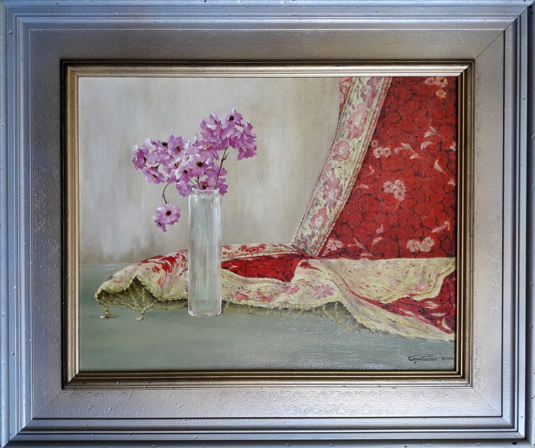 Oil painting Sakura blossoms Korkishko Vasily: Title: Oil painting Sakura blossoms Korkishko Vasily Description: NoKork 108 *** ABOUT THIS PAINTING *** * TITLE: "Sakura blossoms" * ARTISTS: Korkishko Vasily * SIZE: 38x48 cm/'14.96x18.89 inches' * 