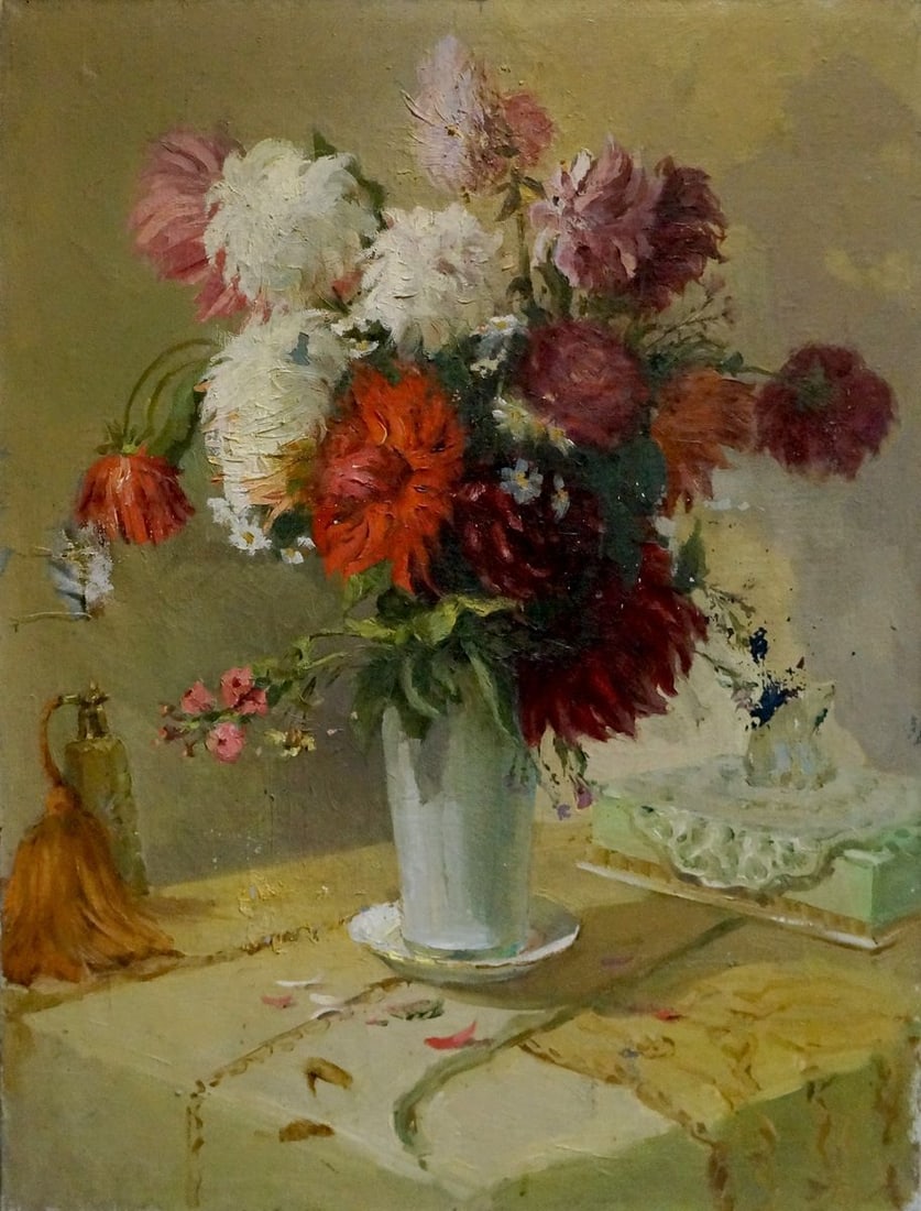 Oil painting Flowers Besedin Sergey Fotievich: Title: Oil painting Flowers Besedin Sergey Fotievich Description: NoVern 704 *** ABOUT THIS PAINTING *** * TITLE: "Flowers" * ARTISTS: Besedin Sergey Fotievich * SIZE: 81x60 cm/'31.88x23.62 inches' * 