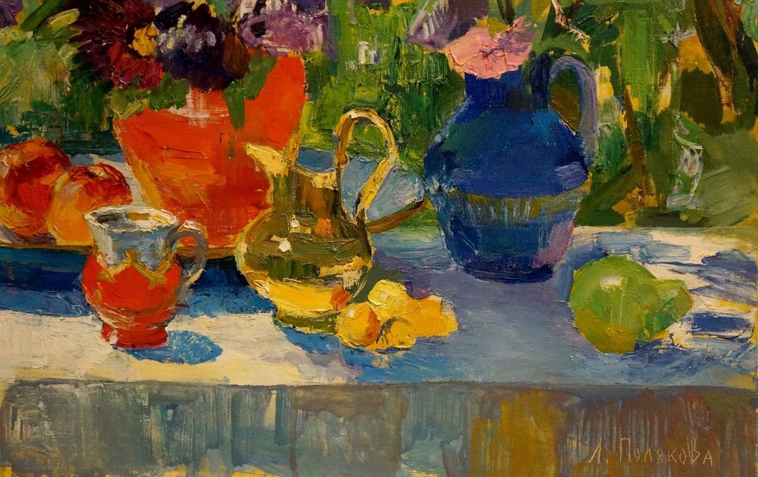 Oil painting Flowers and sweets Polyakova Lyudmila Valentinovna - 6