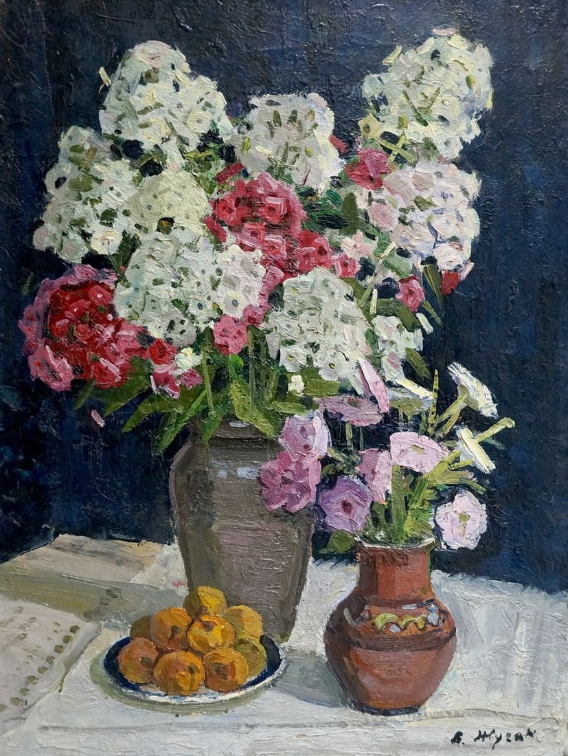 Oil painting Flowers Zhugan Vladimir Alexandrovich: Title: Oil painting Flowers Zhugan Vladimir Alexandrovich Description: NoVern 742 *** ABOUT THIS PAINTING *** * TITLE: "Flowers" * ARTISTS: Zhugan Vladimir Alexandrovich * SIZE: 61x80 cm/'24.01x31.49 