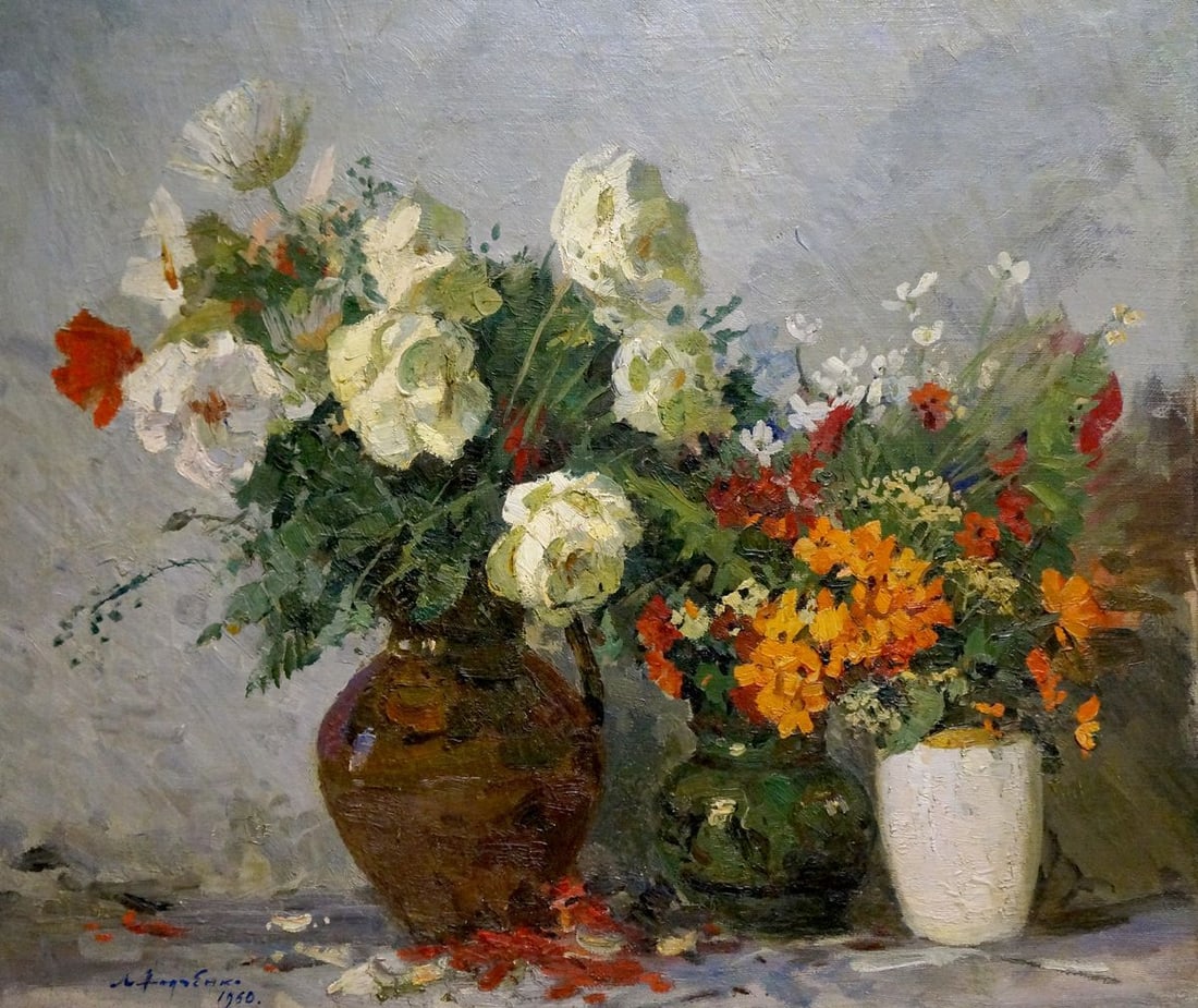 Oil painting Flowers Khodchenko Lev Pavlovich: Title: Oil painting Flowers Khodchenko Lev Pavlovich Description: NoVern 774 *** ABOUT THIS PAINTING *** * TITLE: "Flowers" * ARTISTS: Khodchenko Lev Pavlovich * SIZE: 70x80 cm/'27.55x31.49 inches' * 