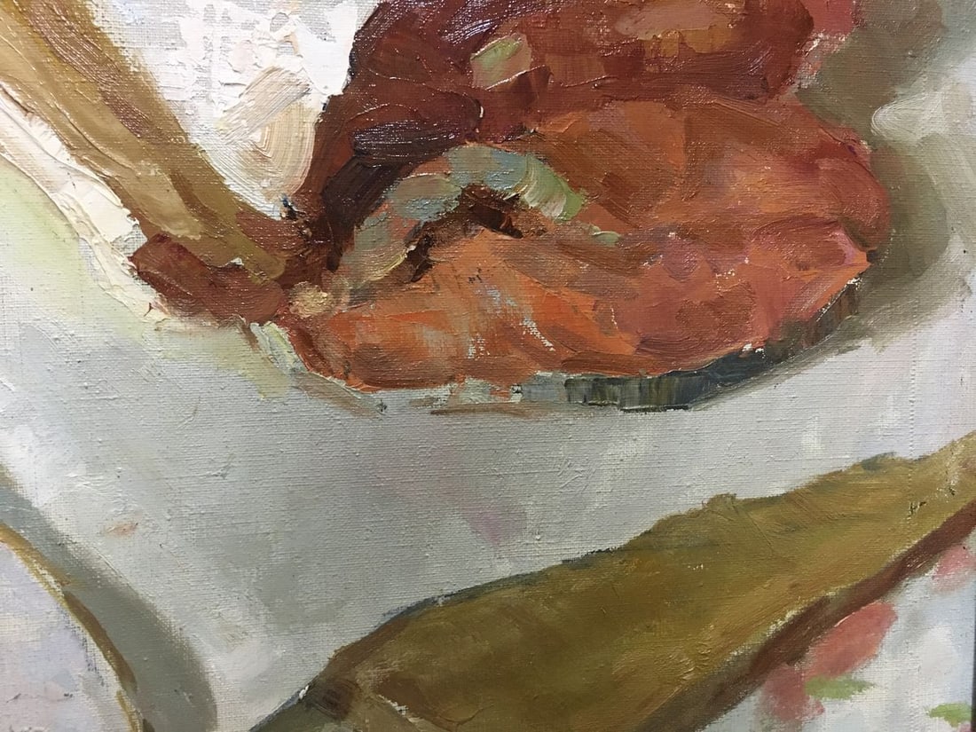 Oil painting Still life with salmon Smirnov Valentin Sergeevich - 6