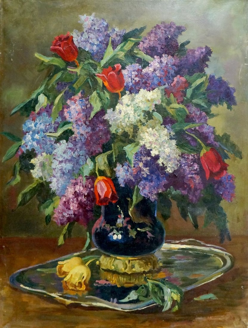 Oil painting Lilac in a vase Kerzhner Alexander Haskelevich: Title: Oil painting Lilac in a vase Kerzhner Alexander Haskelevich Description: NoVern 906 *** ABOUT THIS PAINTING *** * TITLE: "Lilac in a vase" * ARTISTS: Kerzhner Alexander Haskelevich * SIZE: 60x8