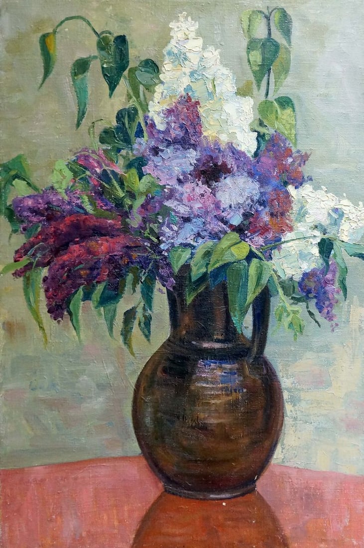 Oil painting Flowers: Title: Oil painting Flowers Description: NoVern 943 *** ABOUT THIS PAINTING *** * TITLE: "Flowers" * ARTISTS: Unknown artist * SIZE: 75x50 cm/'29.52x19.68 inches' * MEDIUM: oil, canvas * HAND PAINTED: