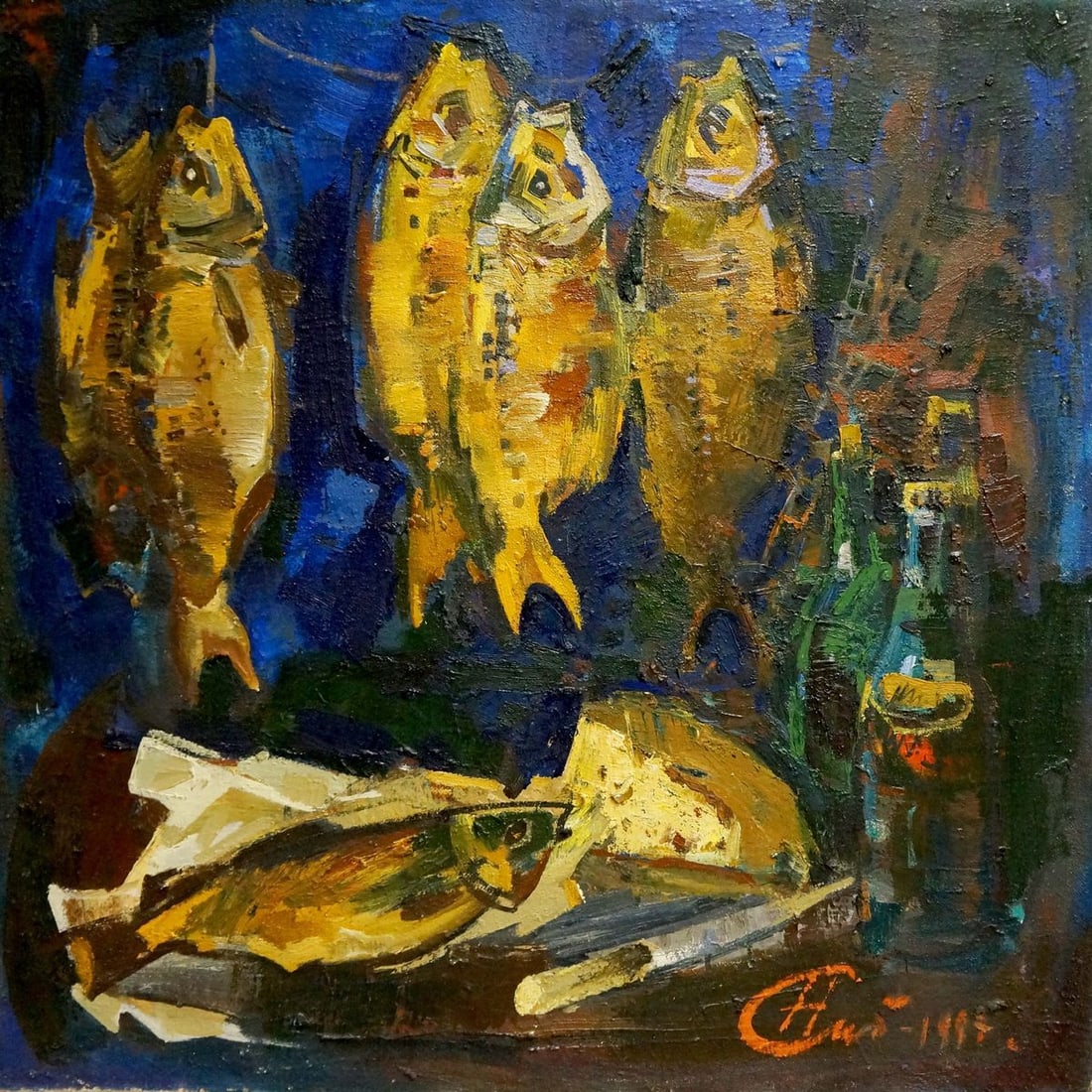 Oil painting Dried fish Sologubov Nikolay Vasilievich (1 of 8)