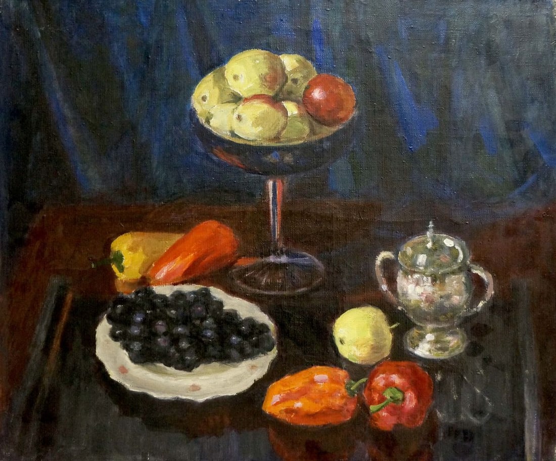 Oil painting Sweet still life Golub Stepan Filippovich: Title: Oil painting Sweet still life Golub Stepan Filippovich Description: NoVern 958 *** ABOUT THIS PAINTING *** * TITLE: "Sweet still life" * ARTISTS: Golub Stepan Filippovich * SIZE: 60x70 cm/'23.6
