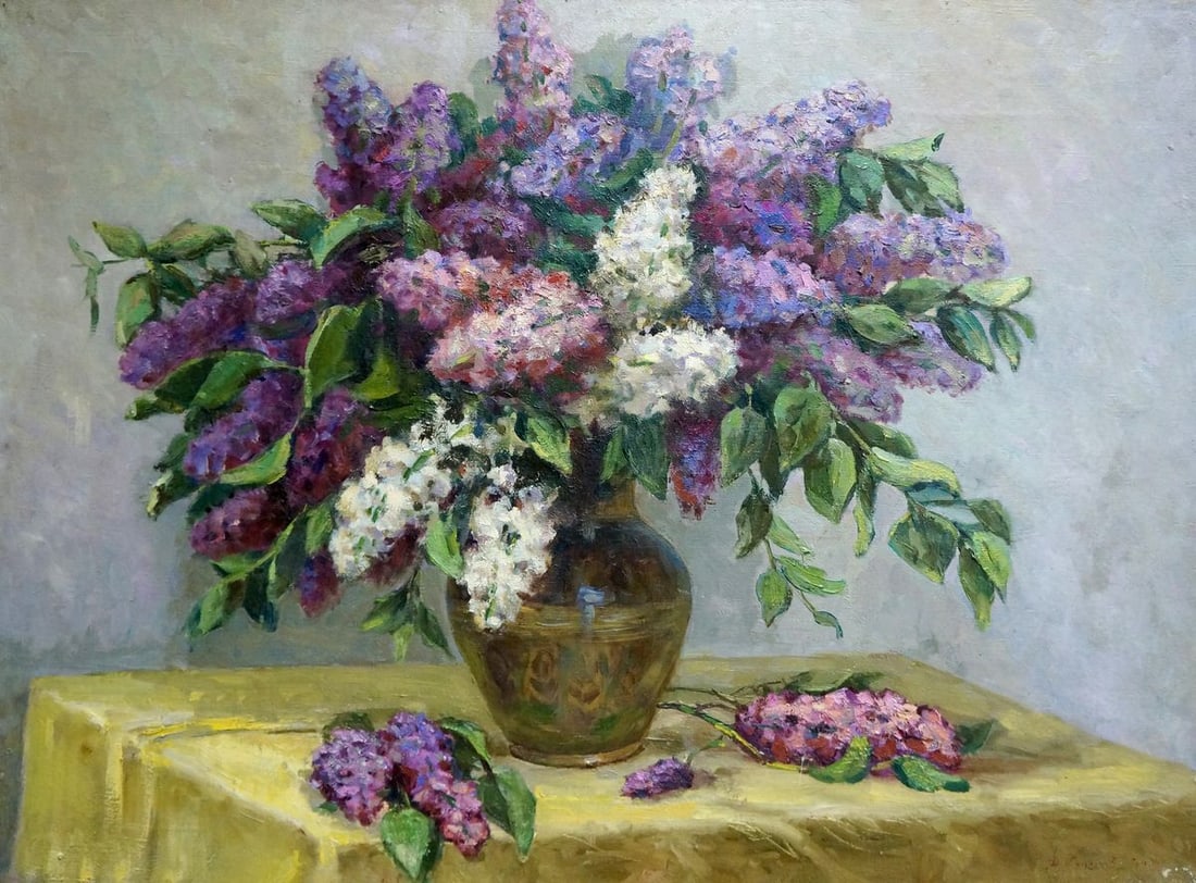 Oil painting Lilac bouquet Krasnov N.G. (1 of 8)
