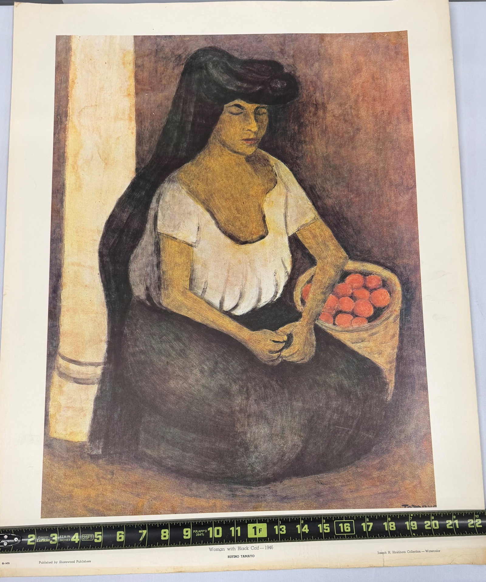 Rufino Tamayo, "Woman with Black Cowl", 1946, Joseph H. Hirshhorn Collection - Watercolor, Publis... - 2