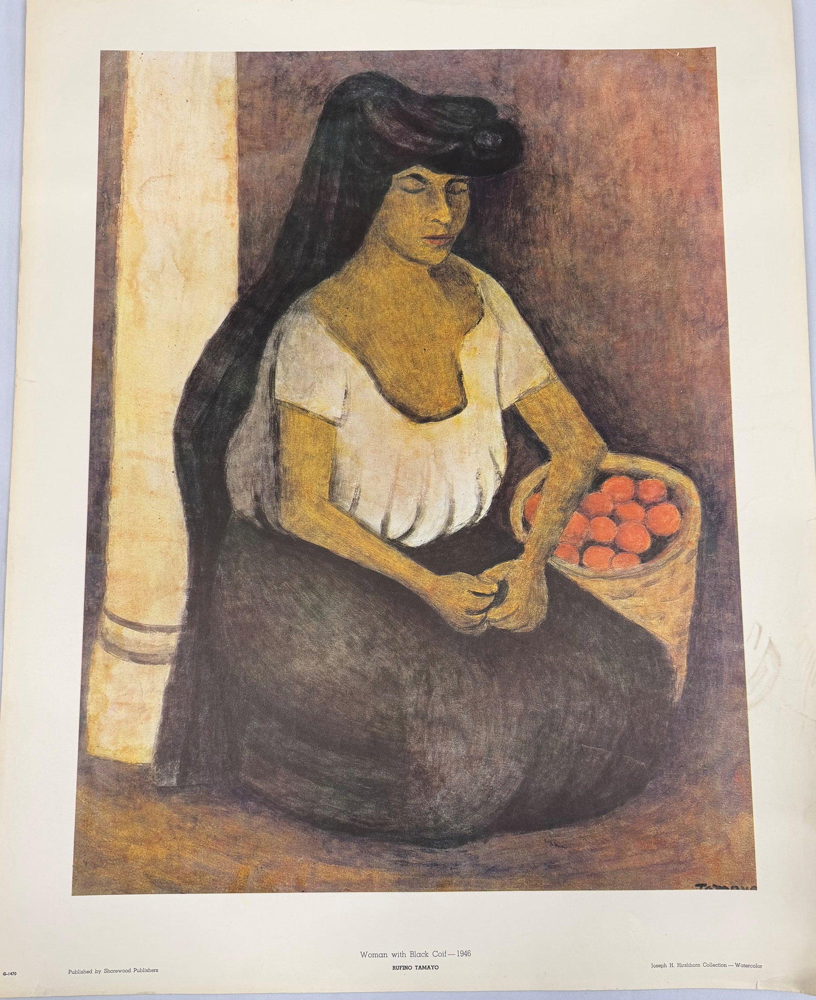 Rufino Tamayo, "Woman with Black Cowl", 1946, Joseph H. Hirshhorn Collection - Watercolor, Publis... - 4
