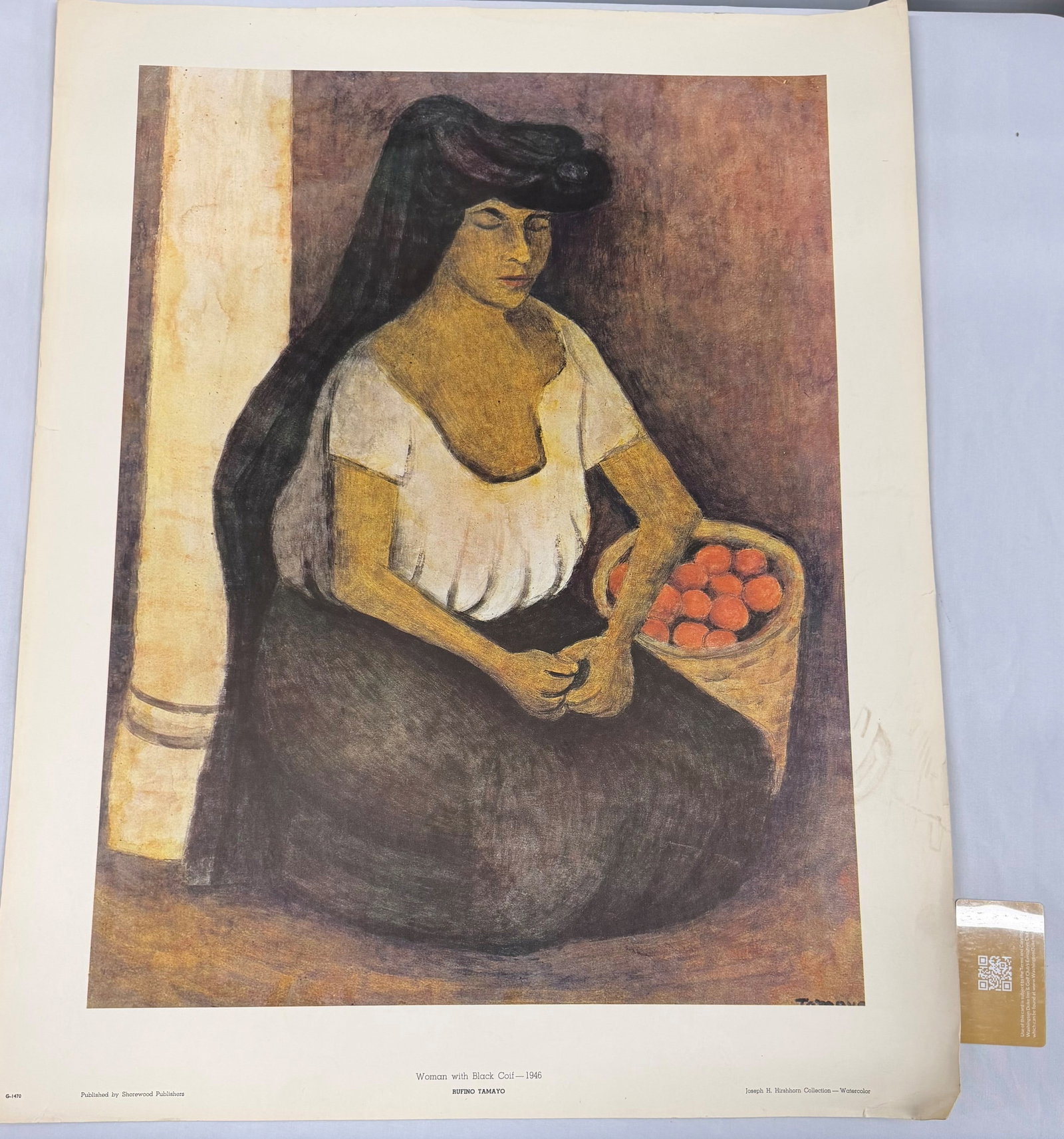 Rufino Tamayo, "Woman with Black Cowl", 1946, Joseph H. Hirshhorn Collection - Watercolor, Publis... - 5