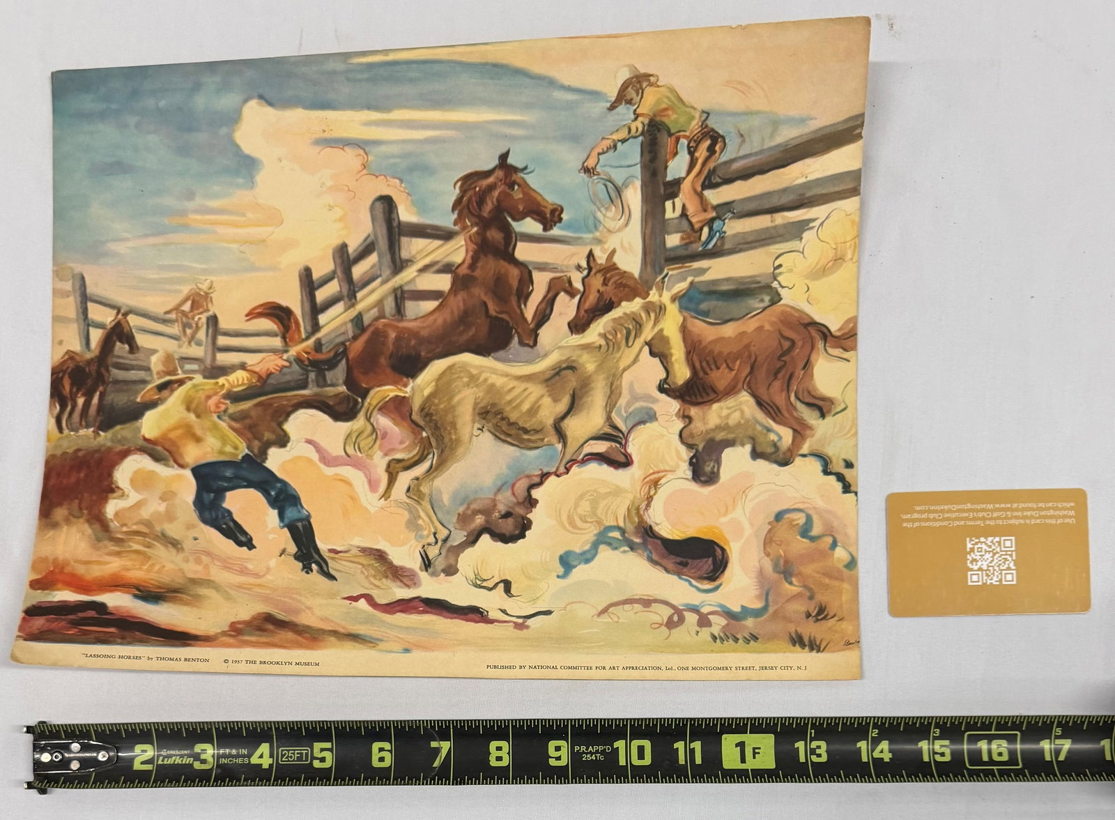 Thomas Hart Benton, "Lassoing Horses", Offset Lithograph, 1957 - 3
