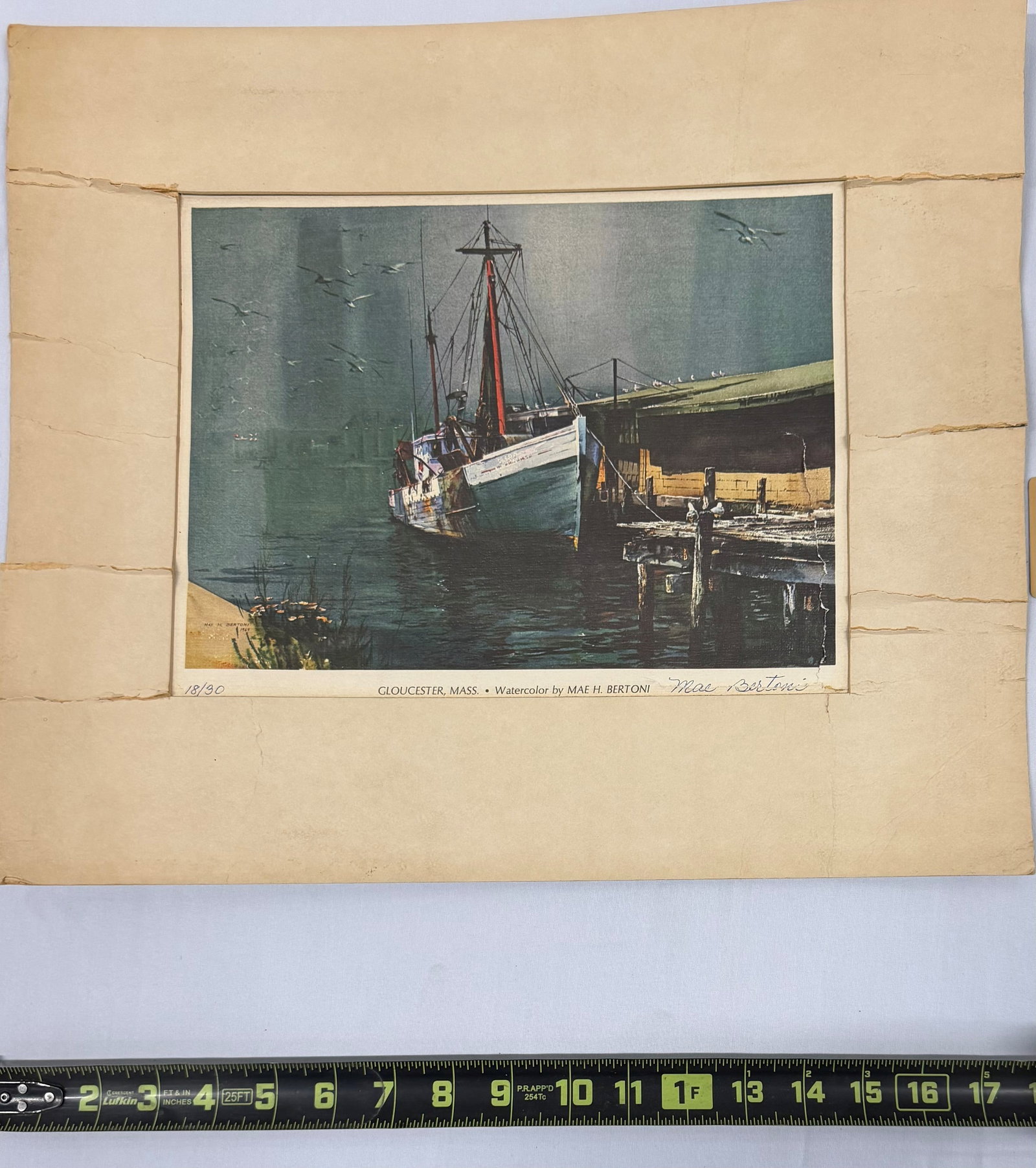 Mae H. Bertoni Signed Limited Edition Print "Gloucester, Mass." - 2