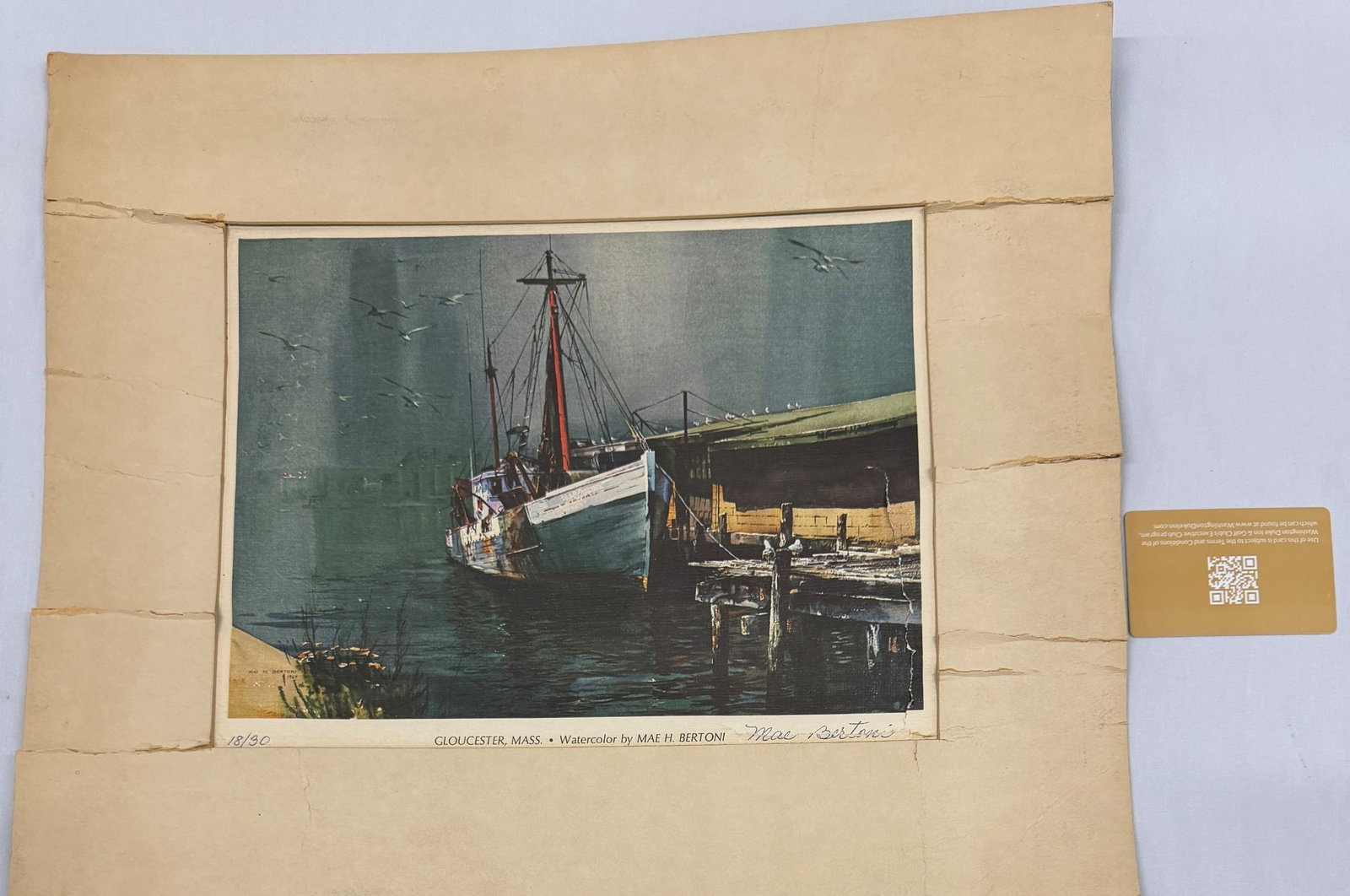 Mae H. Bertoni Signed Limited Edition Print "Gloucester, Mass." - 3