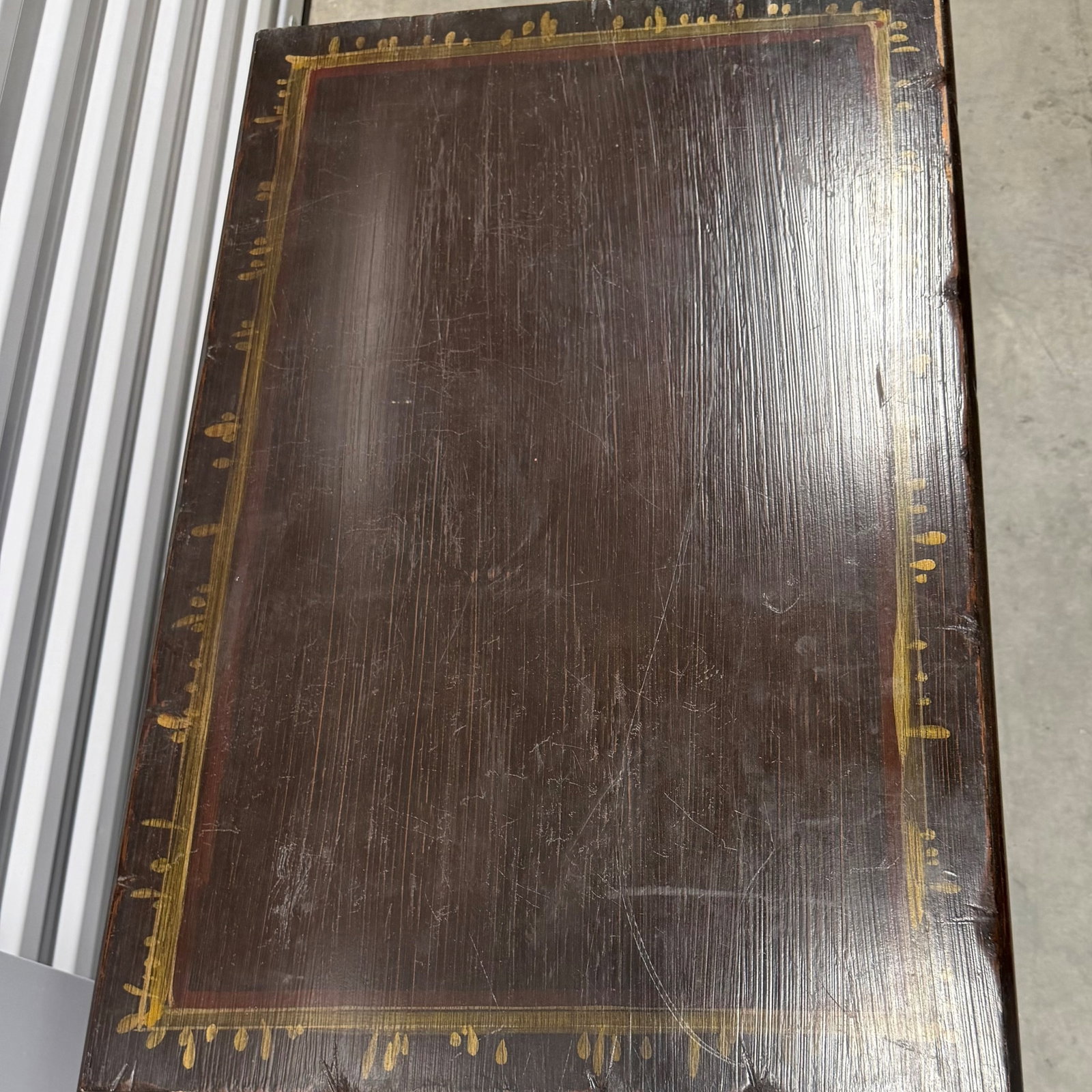 Hand-Painted Dark Wood Trunk/Chest - 11