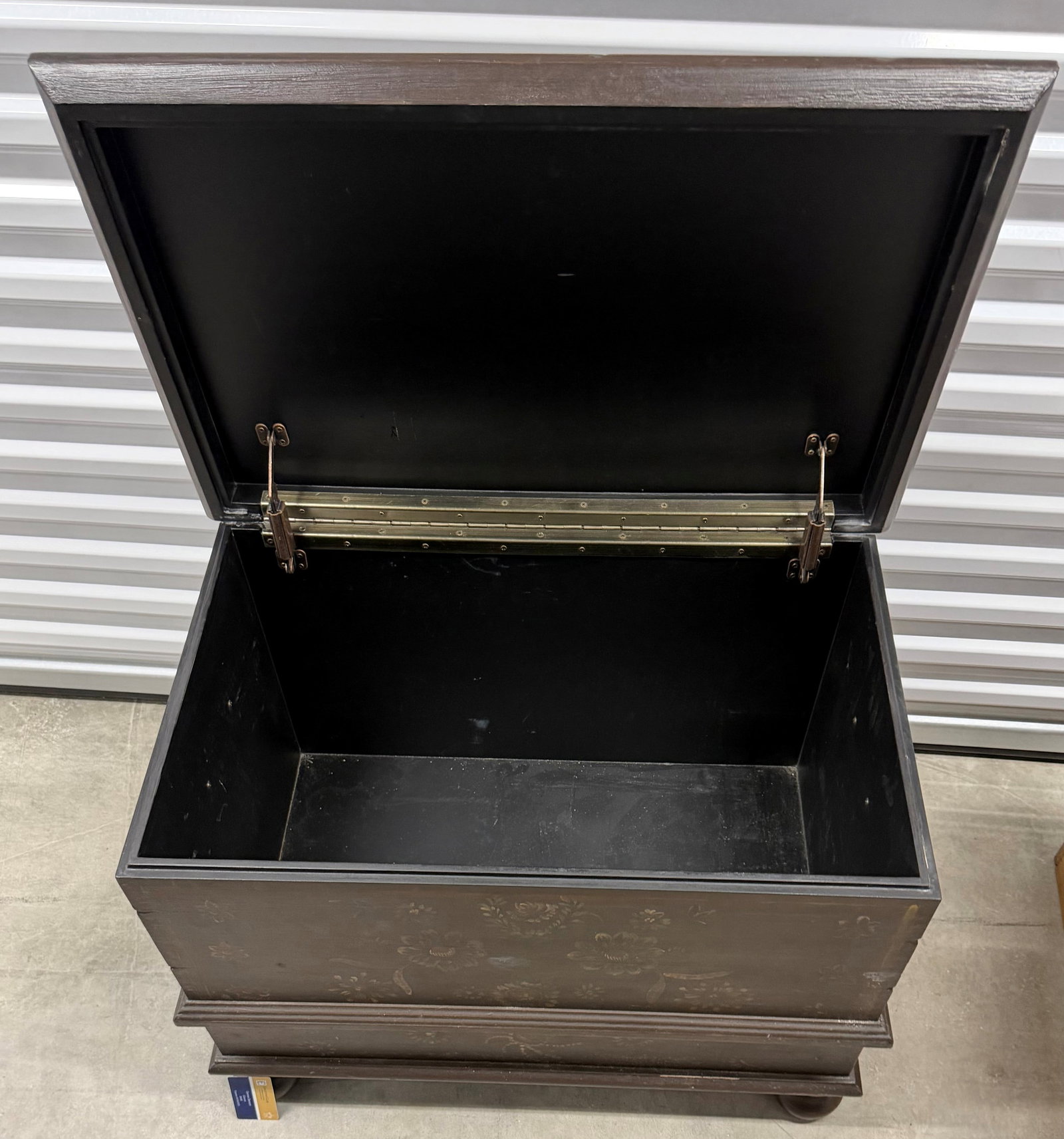 Hand-Painted Dark Wood Trunk/Chest - 9