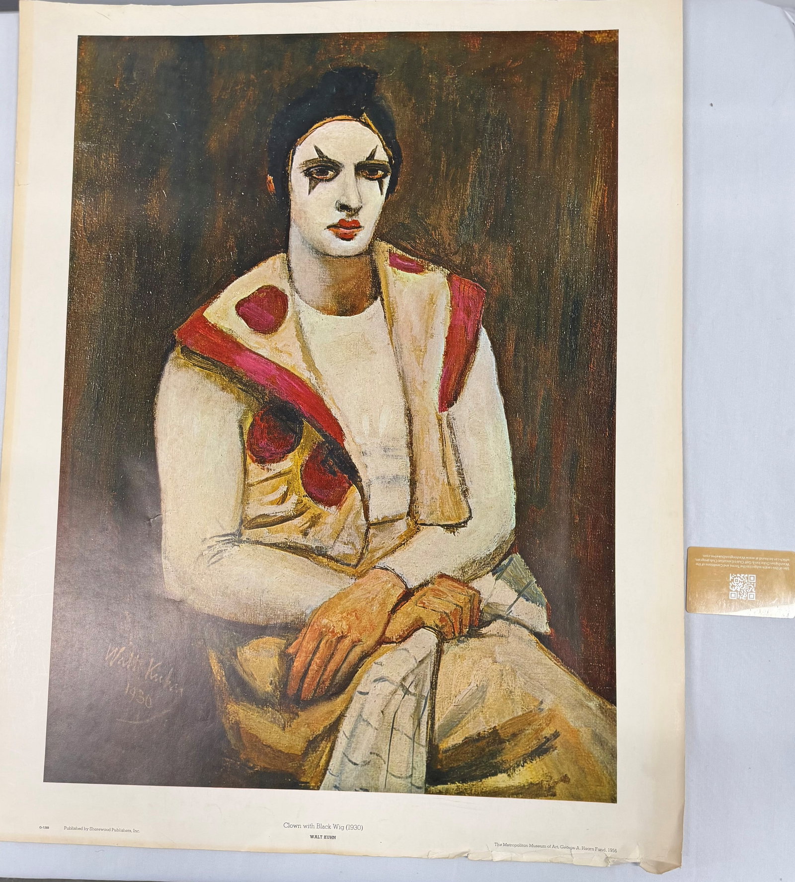 Reproduction Print of Walt Kuhn's "Clown with Black Wig, 1930" - 2