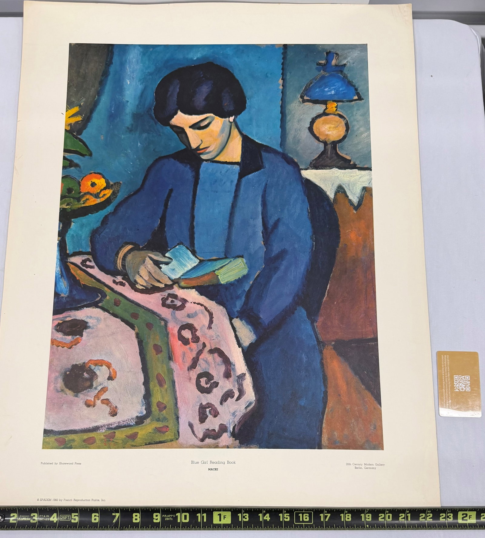 Marc Chagall, "Blue Girl Reading Book" Print - 2