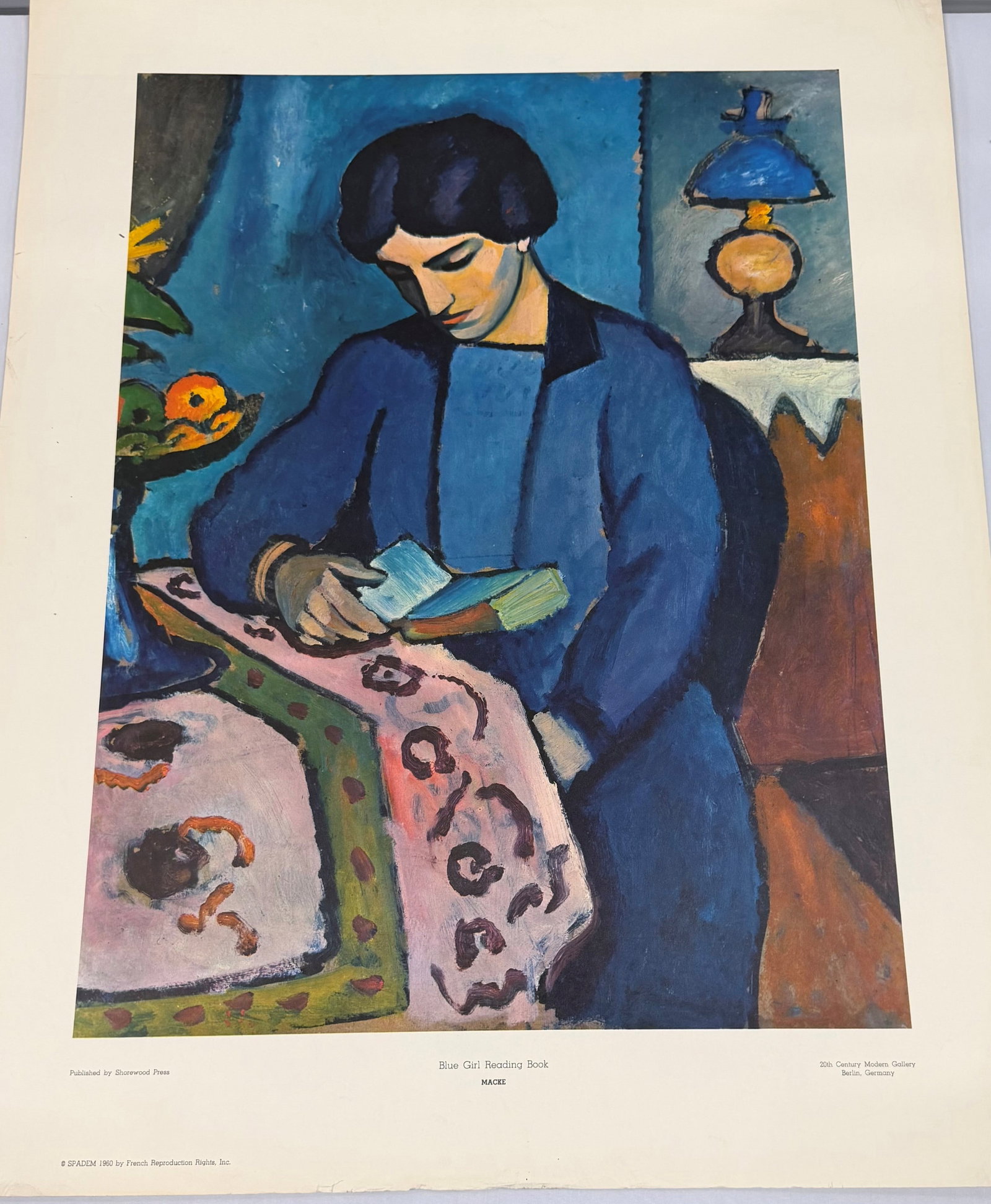 Marc Chagall, "Blue Girl Reading Book" Print - 3