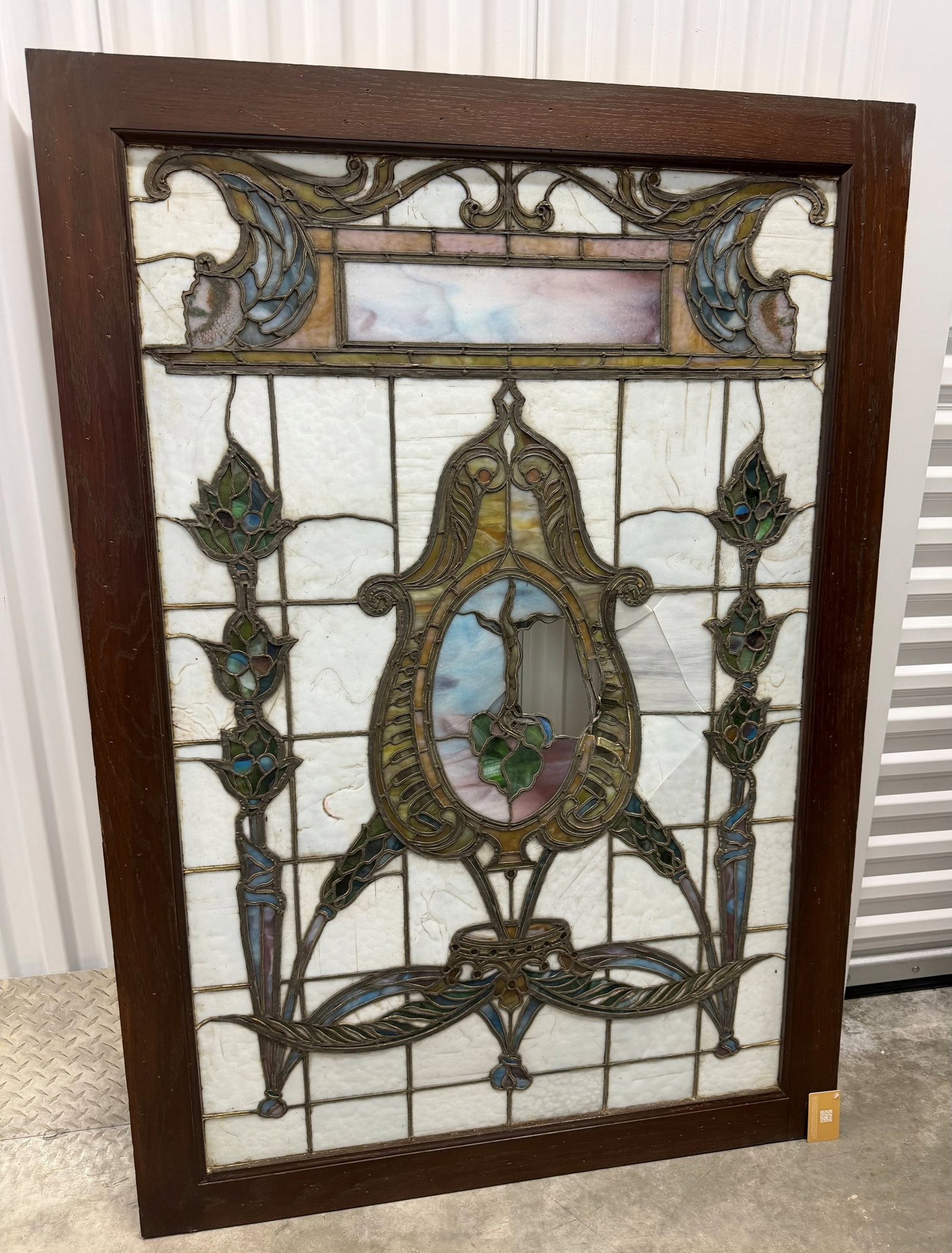 An American Leaded and Stained Glass Window Panel, circa 1900 - 2