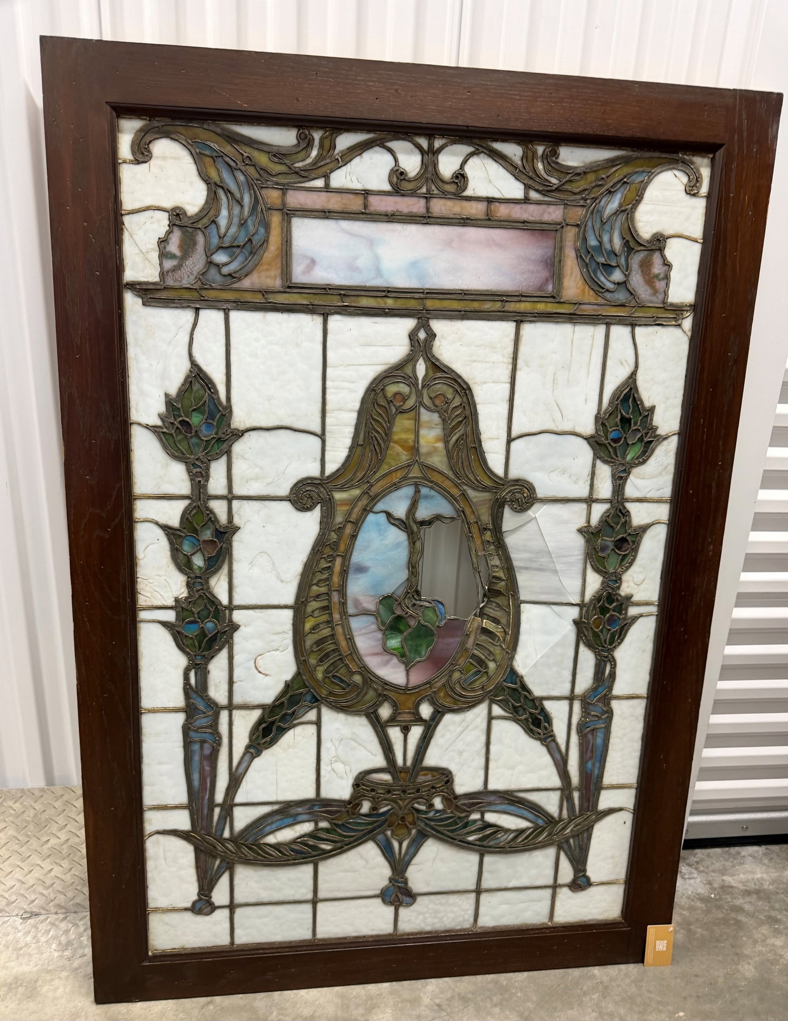 An American Leaded and Stained Glass Window Panel, circa 1900 - 3
