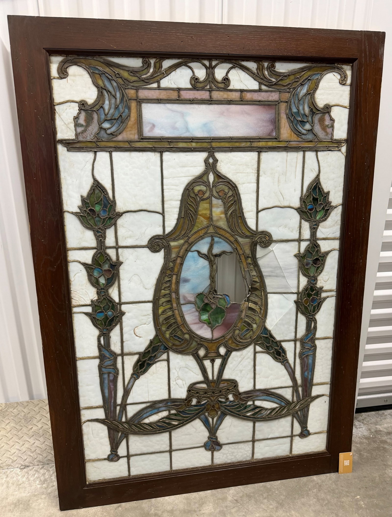 An American Leaded and Stained Glass Window Panel, circa 1900 - 5