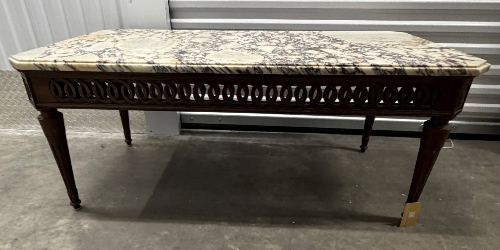 French Louis XVI Style Ormolu Mounted Marble-Top Console Table - 2