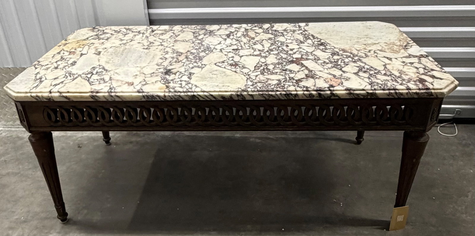 French Louis XVI Style Ormolu Mounted Marble-Top Console Table - 4