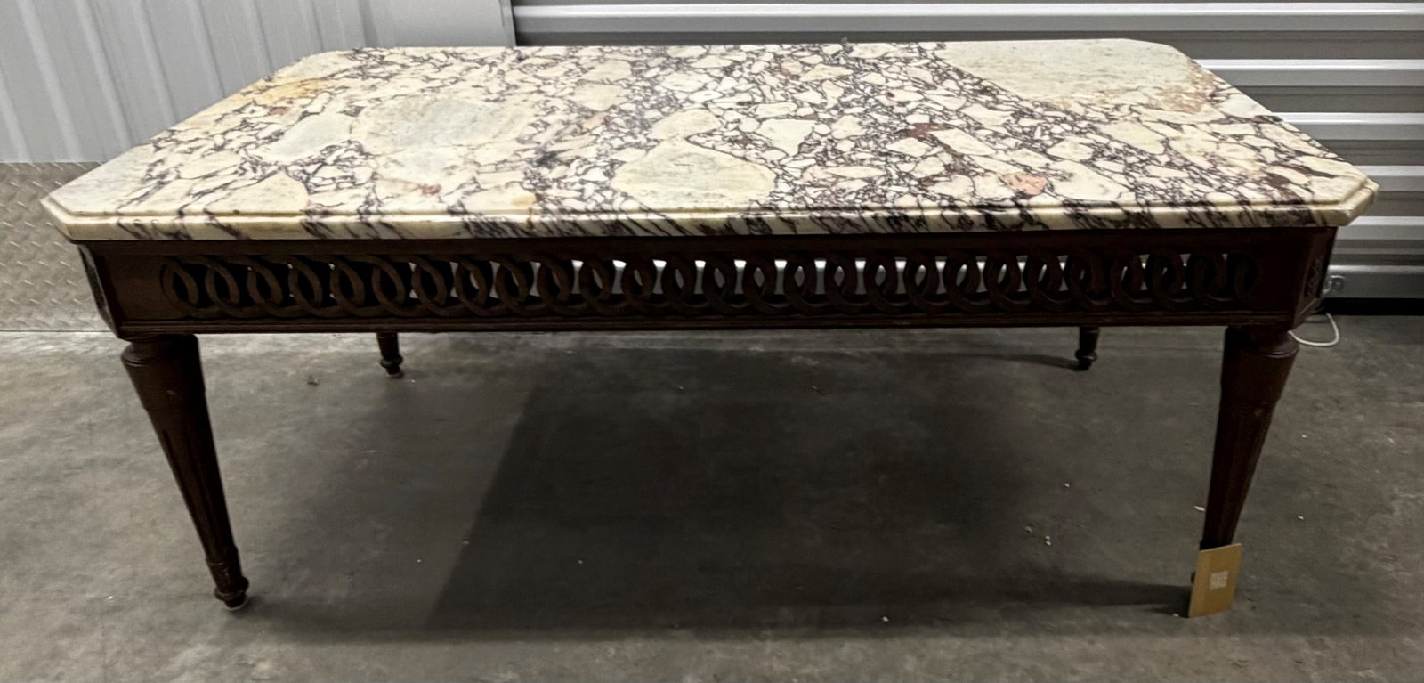 French Louis XVI Style Ormolu Mounted Marble-Top Console Table - 7