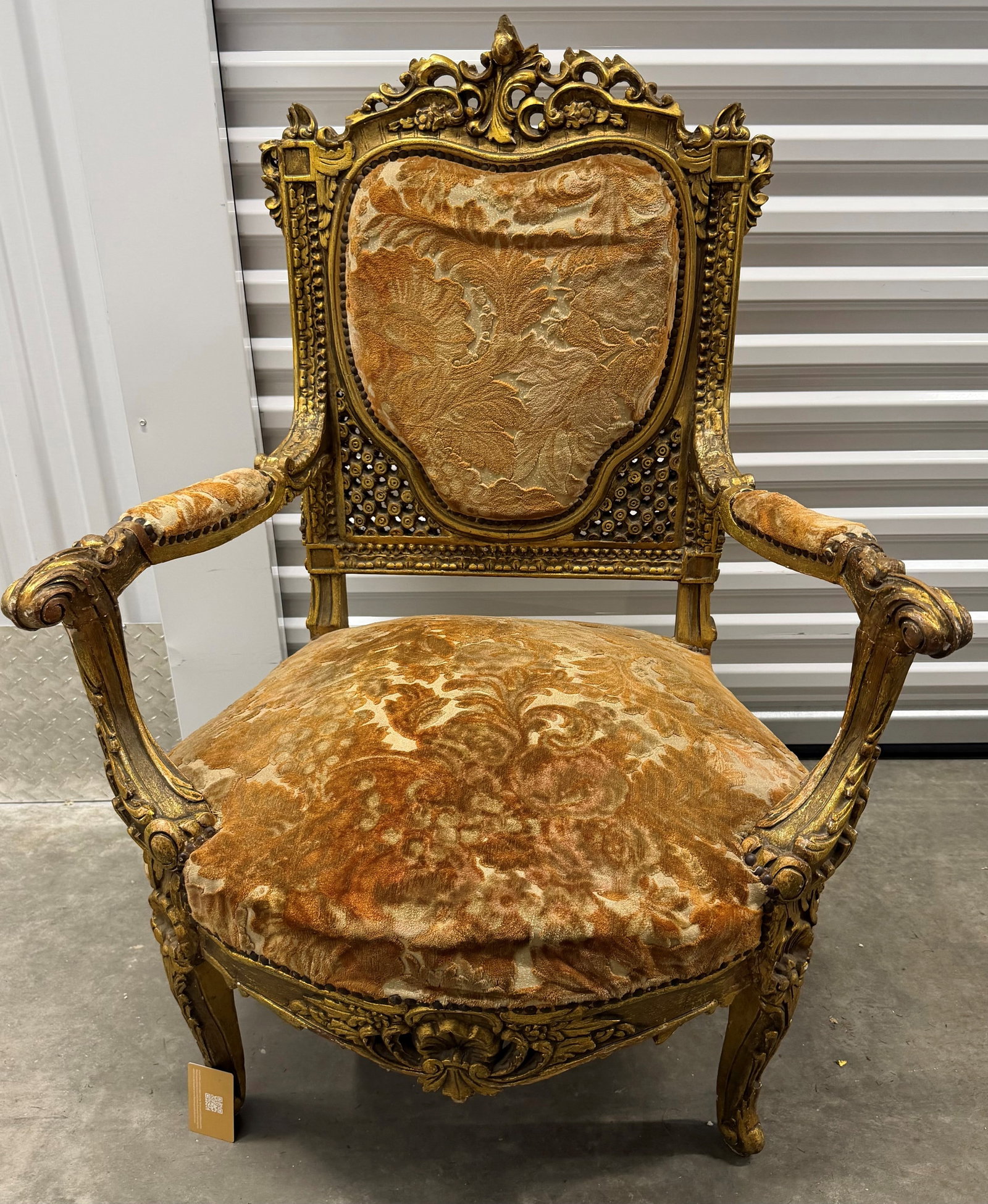 Giltwood and Upholstered Armchair in Louis XV Style - 2