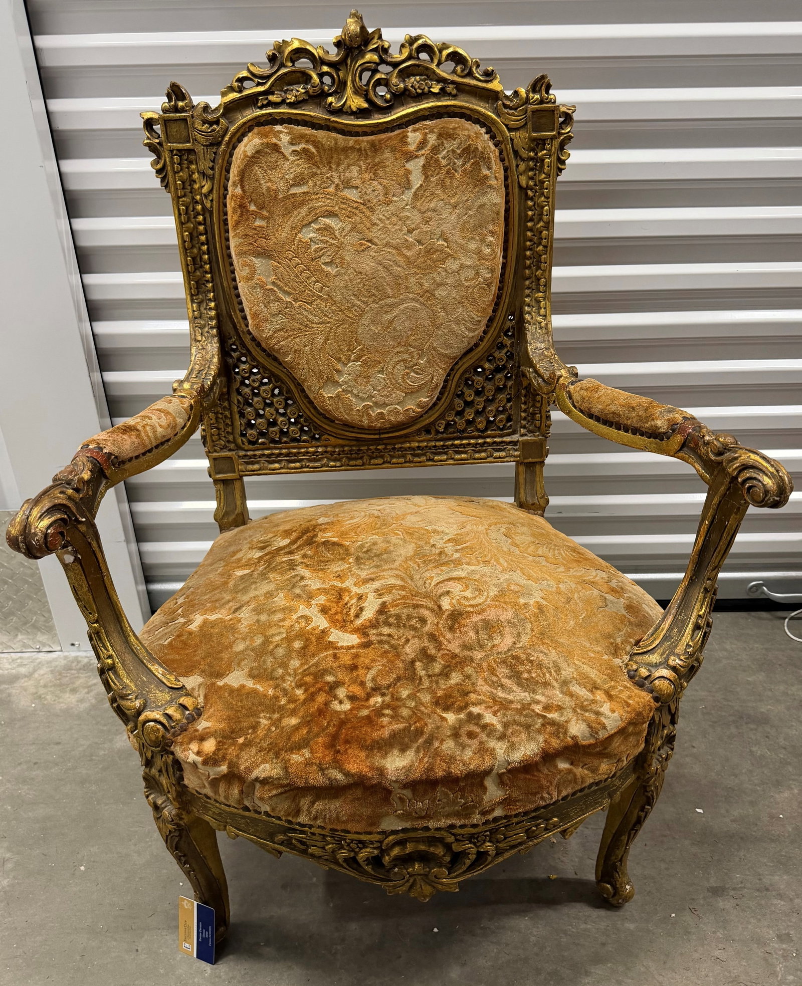 Giltwood and Upholstered Armchair in Louis XV Style - 8