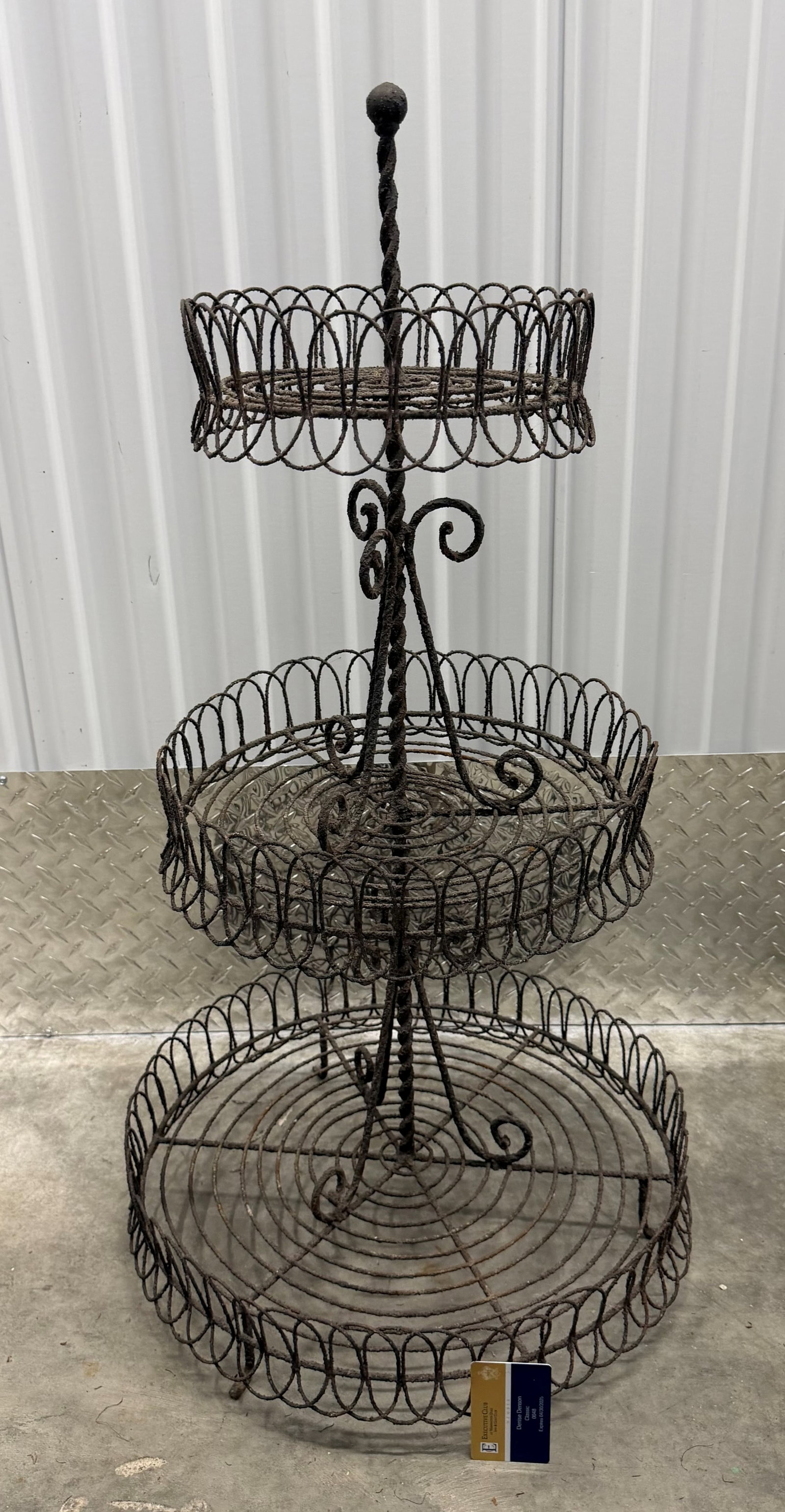 Three-Tiered Wrought Iron Garden Etagere/Plant Stand - 3