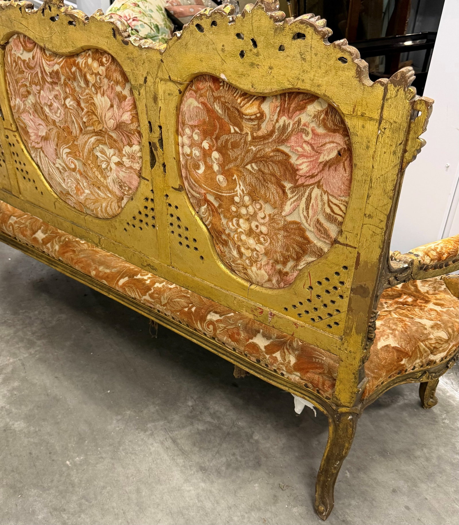 Giltwood and Upholstered Rococo Style Settee - 11
