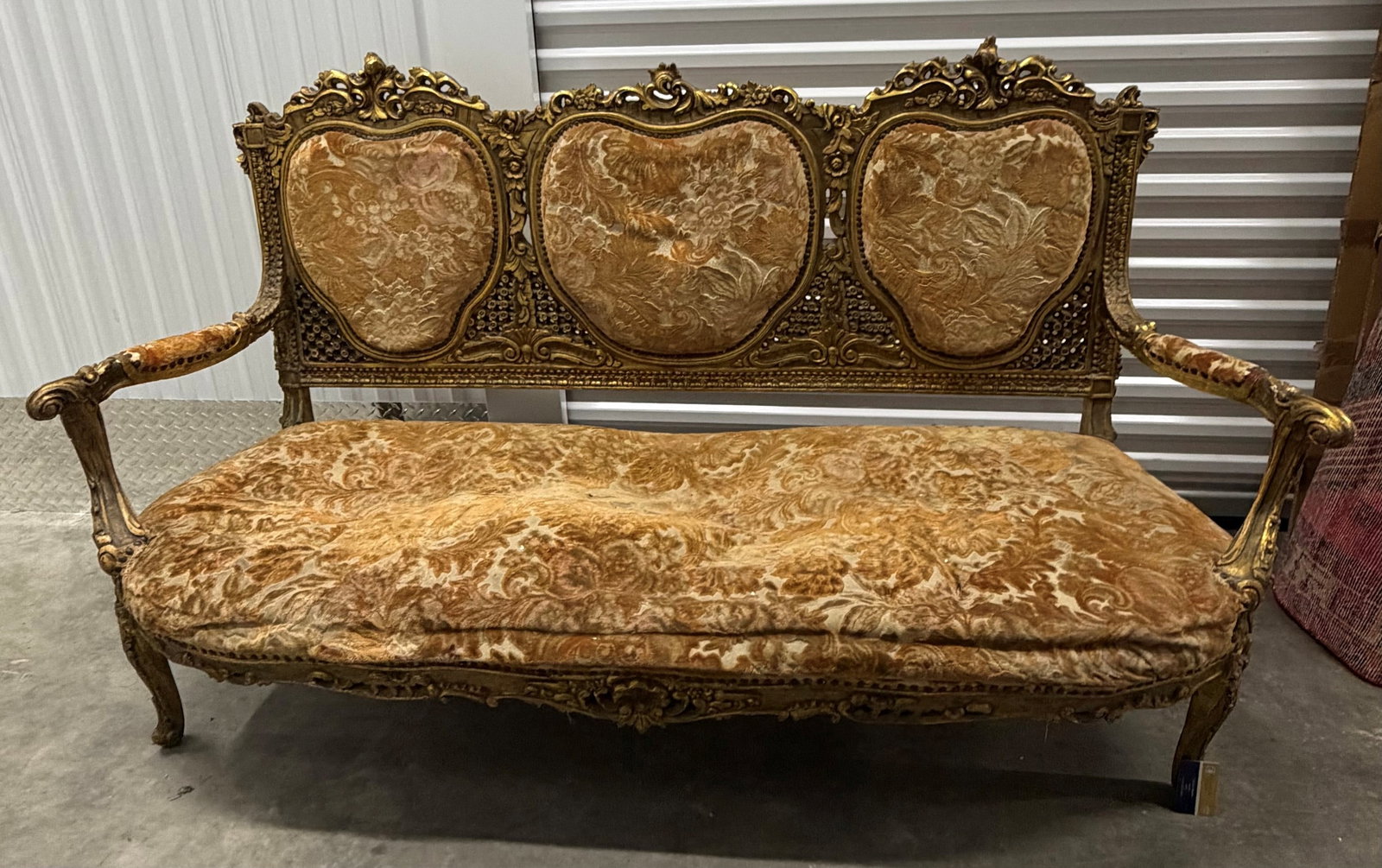 Giltwood and Upholstered Rococo Style Settee - 2