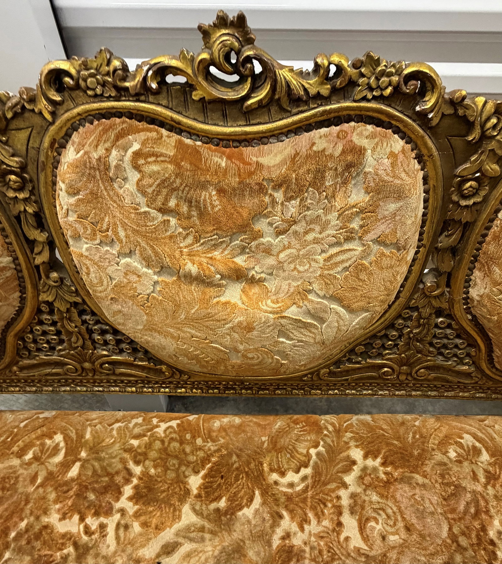 Giltwood and Upholstered Rococo Style Settee - 5