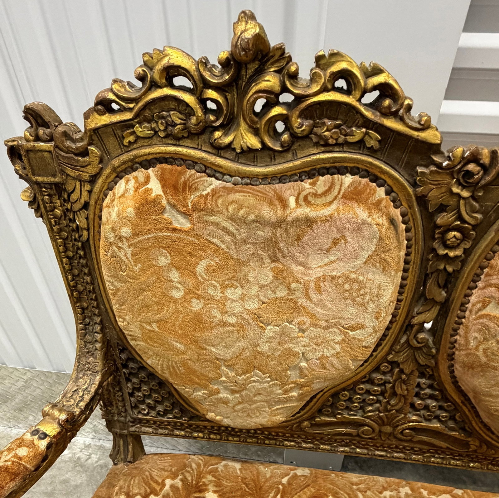 Giltwood and Upholstered Rococo Style Settee - 6