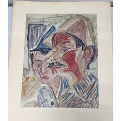 Ernst Ludwig Kirchner (German, 1880-1938) Expressionist Print, "Two Persons" (1921) (1 of 3)
